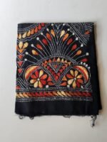 Navy Blue Cotton Kantha Blouse Material Maroon cream mix colour thread work - Image 5