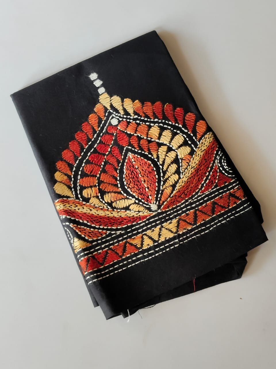WhatsApp Image 2025-10-24 at 11.20.18_7105df30 Black Cotton Kantha Stitch Blouse Material - Image 4