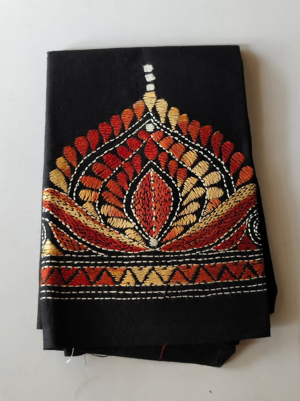 WhatsApp Image 2025-10-24 at 11.20.19_7cec6aa7 Black Cotton Kantha Stitch Blouse Material - Image 2