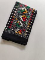 Kantha Stitch Blouse Piece for Ladies (Black Multicolor work) - Image 2