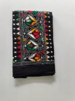 Kantha Stitch Blouse Piece for Ladies (Black Multicolor work)