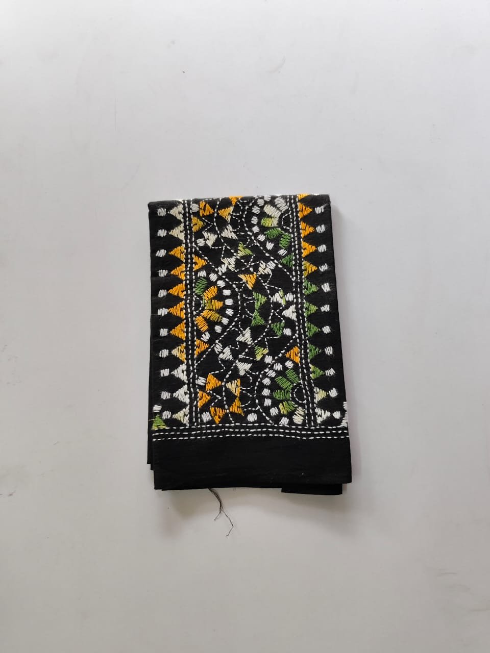 WhatsApp Image 2025-10-28 at 12.52.24_2f6e941f Black Kantha Stitch Blouse Piece Yellow and white Thread Work - Image 1