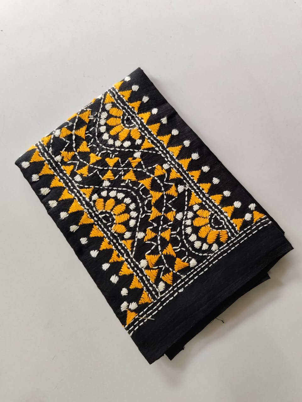 WhatsApp Image 2025-10-28 at 12.55.47_481194d3 Black Kantha Stitch Blouse Piece Yellow Thread Work - Image 2