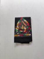 Black Kantha Blouse Piece Multi Colour Thread Work