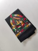 Black Kantha Blouse Piece Multi Colour Thread Work - Image 2