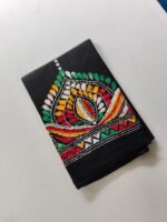 Black Kantha Blouse Piece Multi Colour Thread Work For Women - Image 3