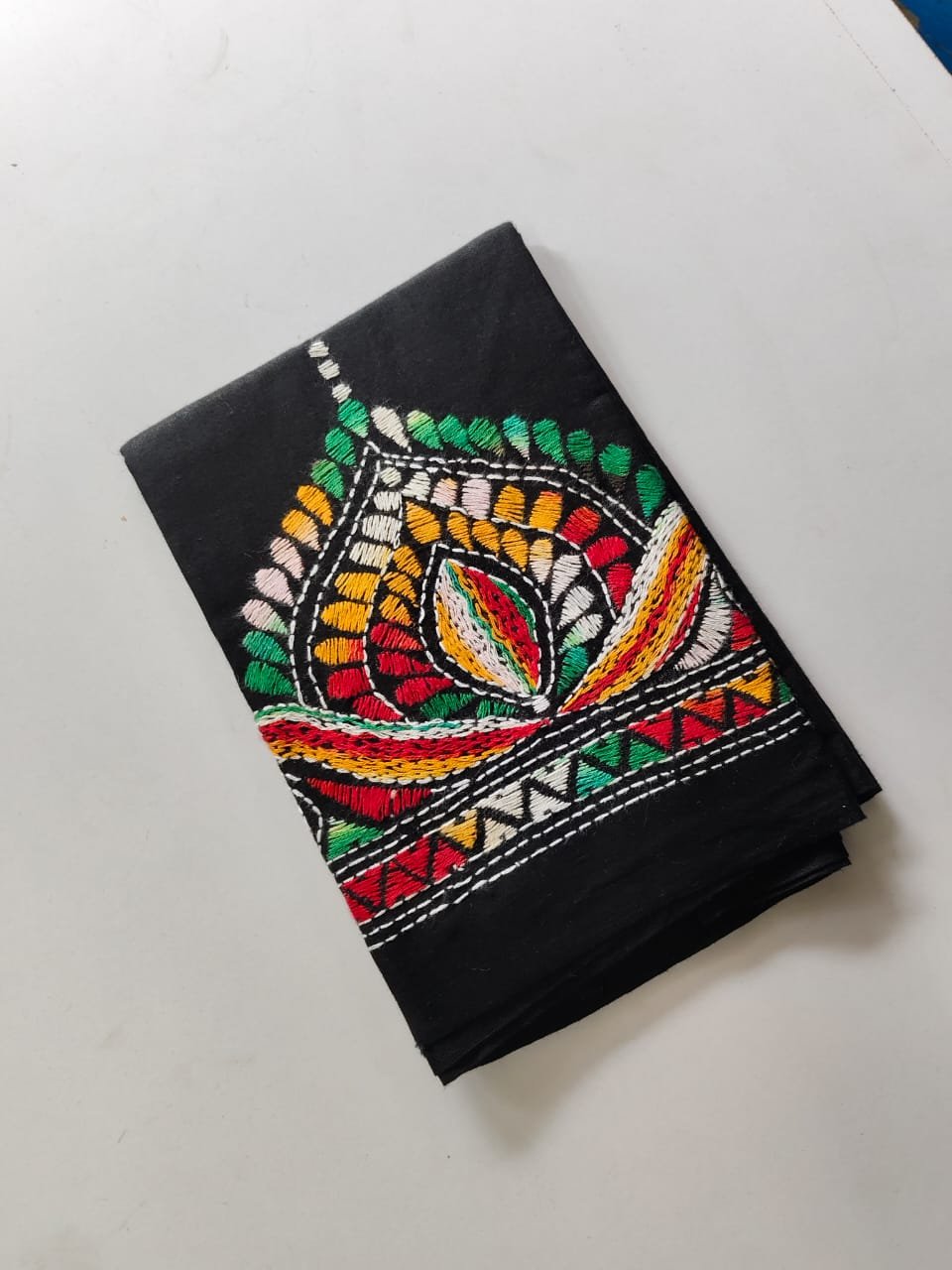 WhatsApp Image 2025-10-28 at 13.02.24_57513f60 Black Kantha Blouse Piece Multi Colour Thread Work For Women - Image 3
