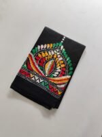 Black Kantha Blouse Piece Multi Colour Thread Work For Women - Image 2