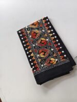 Black Kantha Work Blouse Piece - Image 3