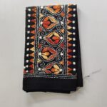 Black Kantha Work Blouse Piece