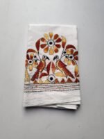 White Blouse Kantha Material – Multi-Colored Embroidery