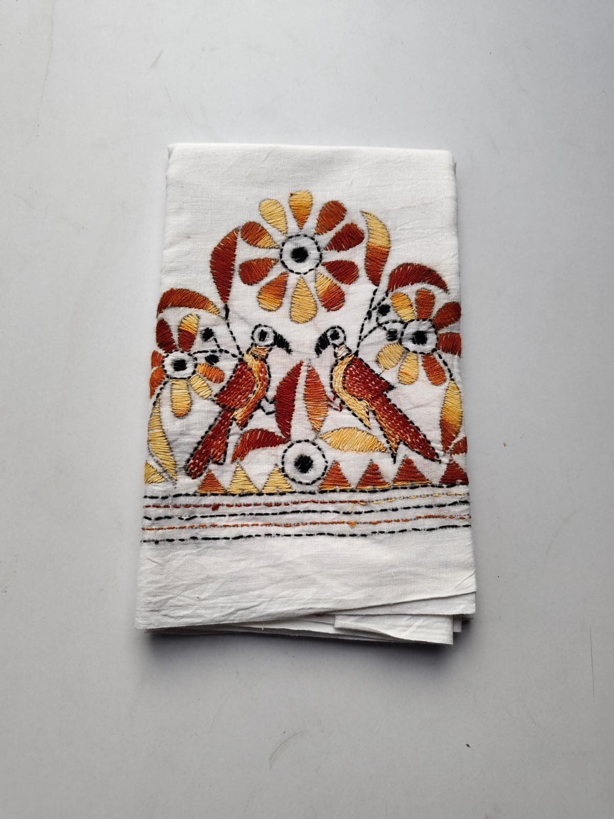 WhatsApp Image 2025-10-28 at 16.10.32_0ac6e379 White Blouse Kantha Material – Multi-Colored Embroidery - Image 1