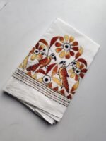 White Blouse Kantha Material – Multi-Colored Embroidery - Image 2