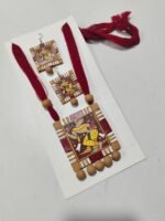 Terracotta Necklace Set Maroon colour (Sticker Theme) - Image 2