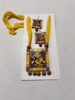 Terracotta Necklace Set yellow colour (Sticker Theme) - Image 4