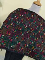 black Cotton Kantha Stitch All-Over Blouse Material - Image 4