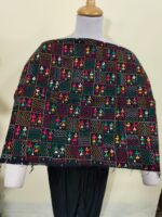 black Cotton Kantha Stitch All-Over Blouse Material