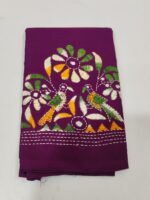 Purple Kantha Stitch Blouse Piece – Bird flower design Design - Image 2
