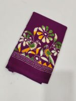 Purple Kantha Stitch Blouse Piece – Bird flower design Design - Image 3