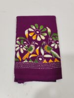 Purple Kantha Stitch Blouse Piece – Bird flower design Design - Image 5