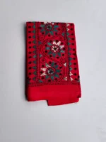 Red Cotton Kantha Stitch Blouse Piece - Image 4