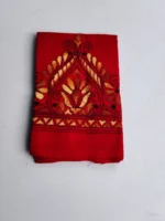Red Cotton Kantha Stitch Blouse Piece