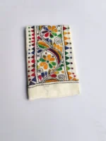 White Cotton Kantha Stitch Blouse Piece - Image 4