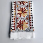 White Cotton Kantha Stitch Blouse Piece