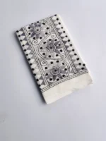 White Cotton Kantha Stitch Blouse Piece - Image 2