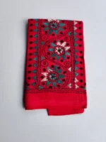 Red Cotton Kantha Stitch Blouse Piece
