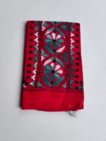 Red Cotton Kantha Stitch Blouse Piece
