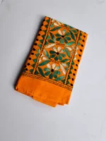 Orange Cotton Kantha Stitch Blouse Piece - Image 3