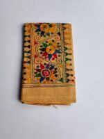 Mustard yellow Cotton Kantha Stitch Blouse Piece