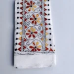 White Cotton Kantha Stitch Blouse Piece