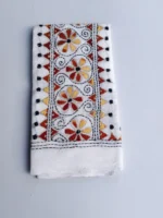 White Cotton Kantha Stitch Blouse Piece