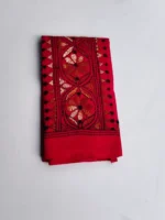 Red Cotton Kantha Stitch Blouse Piece - Image 4