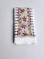 White Cotton Kantha Stitch Blouse Piece - Image 4