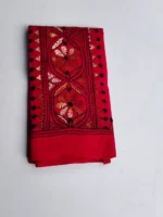 Red Cotton Kantha Stitch Blouse Piece