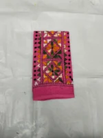 Pink Cotton Hand Work Blouse Material - Image 4