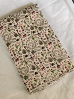 Printed Cotton Fabric (By Meter) – Multi-Use Dress & Blouse Material Cream color Craft Work - Image 3
