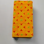 Kantha Cotton Zip Wallet – Double Zipper Compartments Yellow