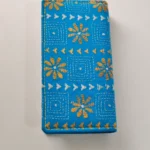 Kantha Stitch Cotton Zip Wallet – Double Zipper Compartments Blue color