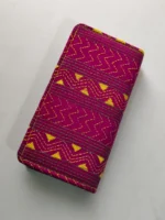 Kantha stitch purse double zipper for Women Red Purple - Image 2