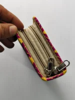 Kantha stitch purse double zipper for Women Red Purple - Image 4