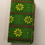 Green Kantha Stitch Cotton Zip Wallet – Double Zipper Compartments