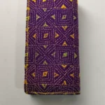 Purple Kantha Stitch Cotton Zip Wallet – Double Zipper Compartments