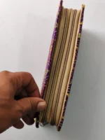 Purple Kantha Stitch Cotton Zip Wallet – Double Zipper Compartments - Image 4