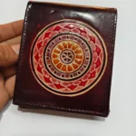 Style Leather Black brown green piping Holder Mens Wallet