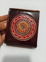 Style Leather Black brown green piping Holder Mens Wallet