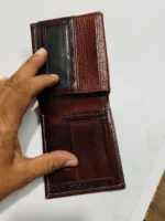 Style Leather Black brown green piping Holder Mens Wallet - Image 3